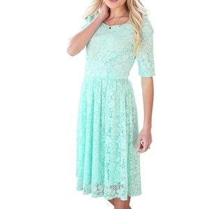 Mikarose Modest Emmy Lace Dress Mint Size Medium